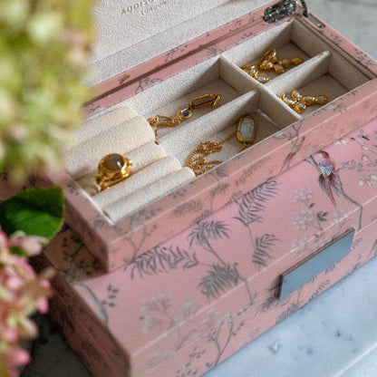 Pink Chinoiserie Box with Silver