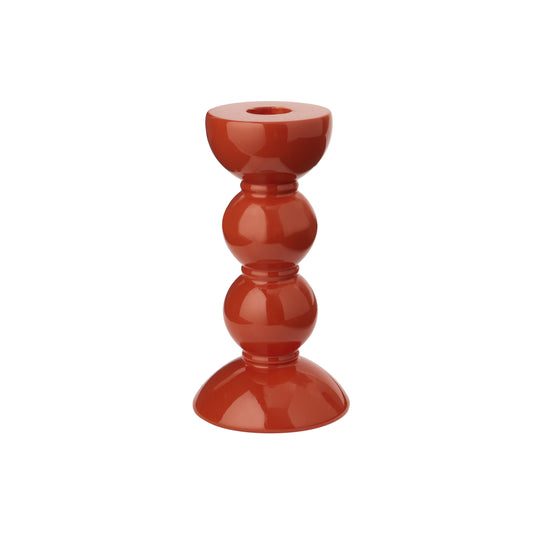 Medium Orange Bobbin Candlestick - 14cm