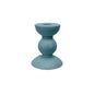 Small Chambray Blue Bobbin Candlestick - 10cm