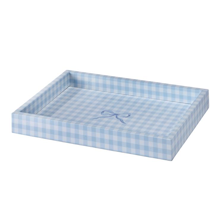 Blue Small Gingham Tray