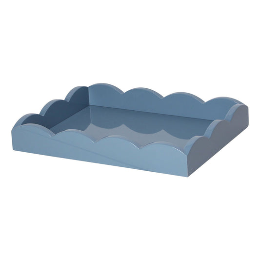 Blue Small Lacquered Scalloped Tray - Limited Edition