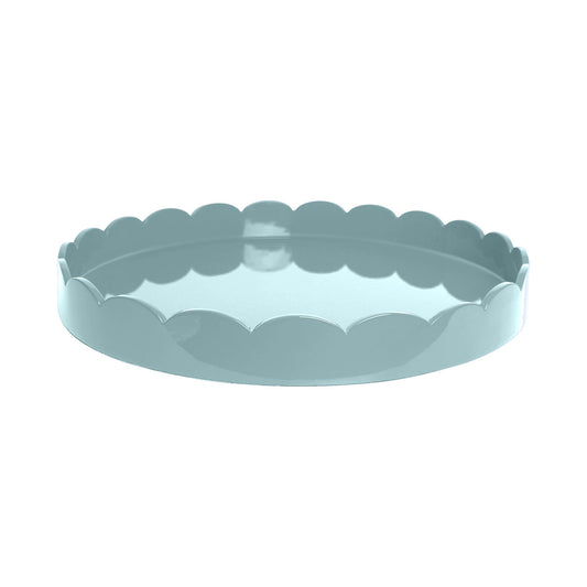 Eau De Nil Round Medium Lacquered Scallop Tray