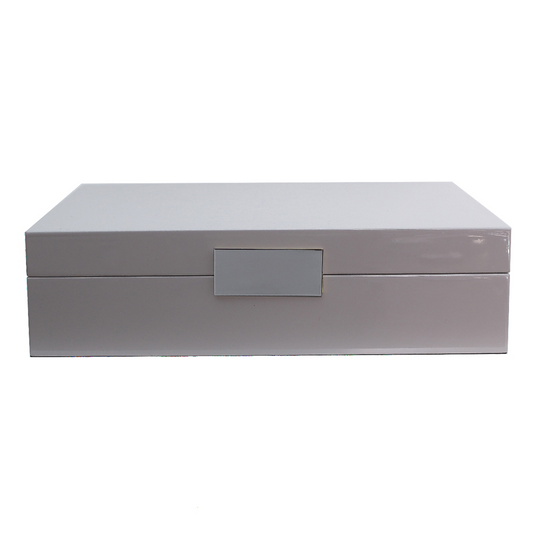 Large Chiffon Lacquer Box With Silver