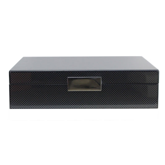 Large Carbon Fibre Lacquer Box with Silver