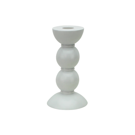 Medium White Bobbin Candlestick - 14cm