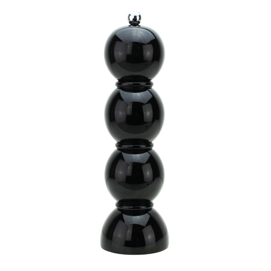 Black Lacquer Bobbin Salt or Pepper Mill