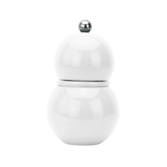 White Lacquer Chubby Salt & Pepper Mill