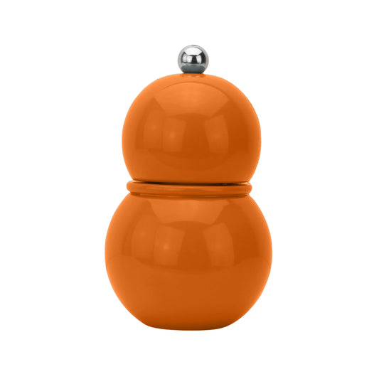 Orange Lacquer Chubby Salt & Pepper Mill