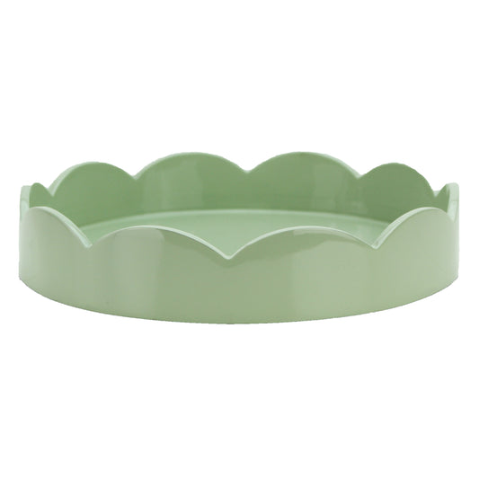 Sage Green Small Scallop Round Tray