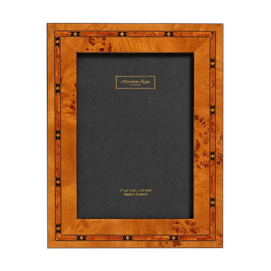 Brown Star 3cm Marquetry Frame, Taffeta Back - Wood Frames - Addison Ross