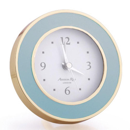 Powder Blue & Gold Silent Alarm Clock - Addison Ross Ltd UK